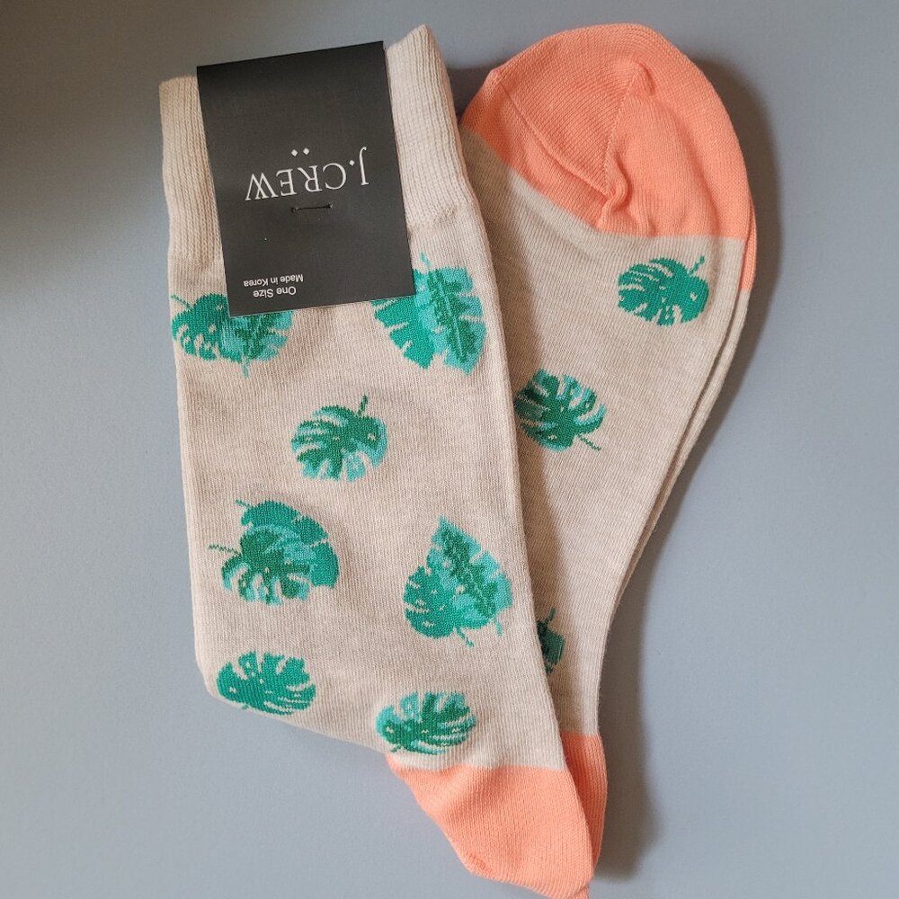 NWT J.Crew Factory Tropical Leaf Socks